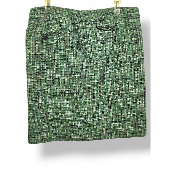 Kenar Green Blue Preppy Tweed Straight Line Skirt Clueless Vibes size 10 - Picture 5 of 5
